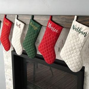 Pet Paw Quilted White Slim Christmas Stocking Customized Christmas Decor Gift for Pet and Pet Lovers image 7