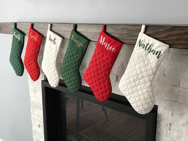 Pet Paw Quilted White Slim Christmas Stocking Customized Christmas Decor Gift for Pet and Pet Lovers image 7