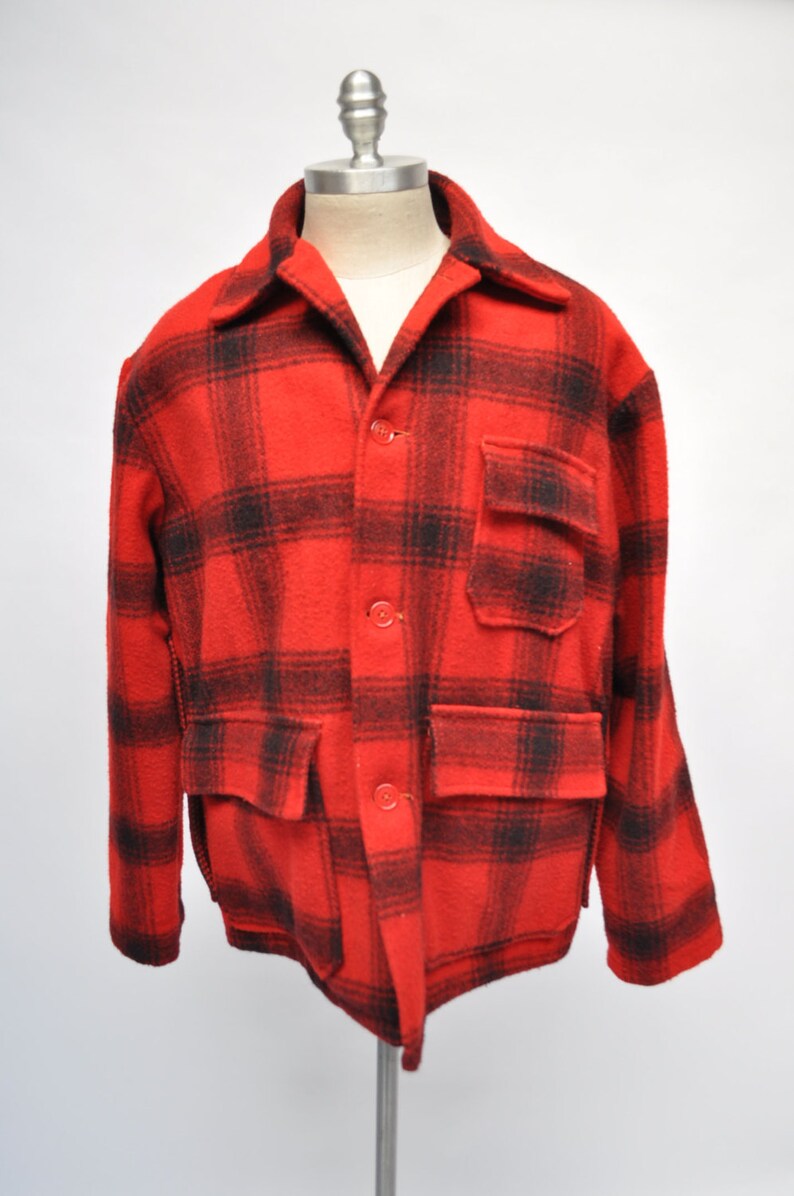 Vintage hunting jacket lumberjack coat 1950s cruiser plaid | Etsy