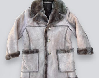 Vintage 1970s Shearling Leather Jacket Sawyer of Napa Size 40