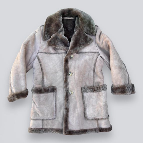 Vintage 1970s Shearling Leather Jacket Sawyer of Napa Size 40