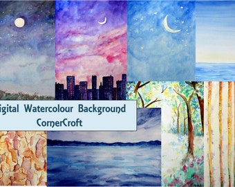 watercolor nature etsy