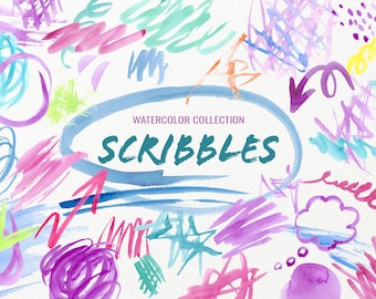 Watercolor Scribbles and Doodles