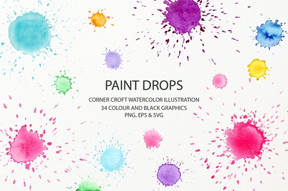 Download Watercolor Paint Drop Effect Digital Download Png Svg And Eps Etsy