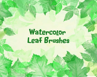 Photoshop brushes - Watercolor Leaves ABR Instant Download