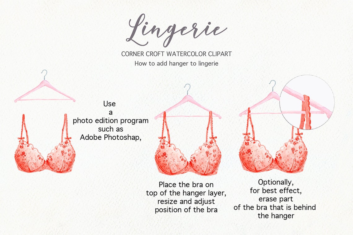Watercolor Lingerie Clipart Fashion Laced Bras Panties and - Etsy