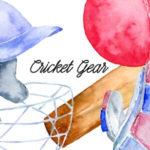 Watercolor cricket gear, watercolor clipart, instant download image 2