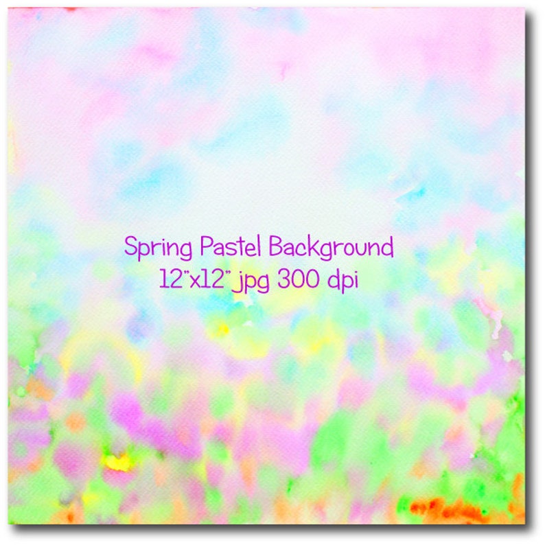 May include: Abstract watercolor background in pastel colors of pink, blue, green, and yellow. The image is 12 inches by 12 inches and 300 dpi.