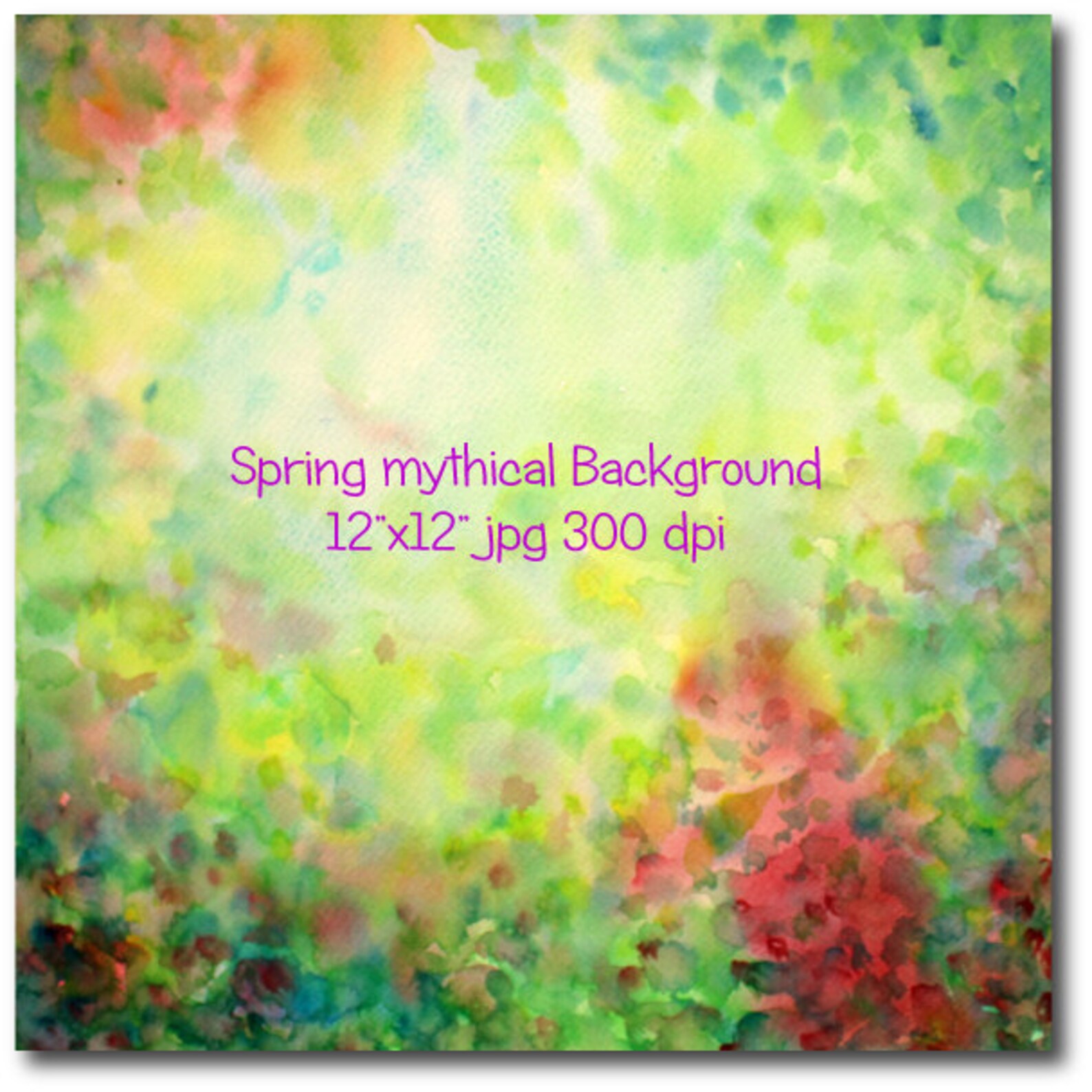 Watercolor Abstract Spring Mythical Landscape Background Instant ...