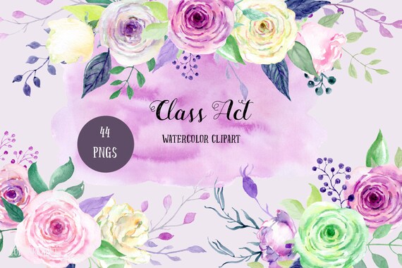 Download Watercolor Clipart Dreamy Collection Pink And Blush Roses Decorative Elements And Floral Frames For Instant Download Paper Party Kids Scrapbooking Delage Com Br
