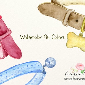 Watercolour Pet Collar Clipart image 2