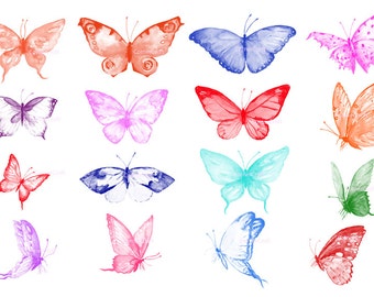 Butterfly Photoshop brushes - Watercolor butterflies ABR Instant Download