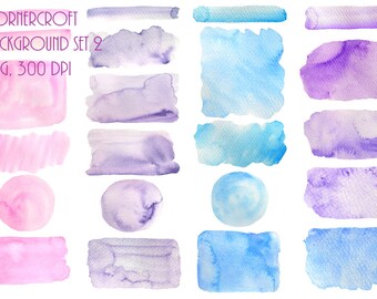 Watercolor background set 2 - watercolor background brush strokes blue pink and purple instant  download for graphic design, banners design