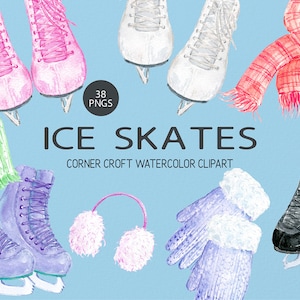 Clipart Ice Skates Winter Scarf Gants and Hat Digital Télécharger