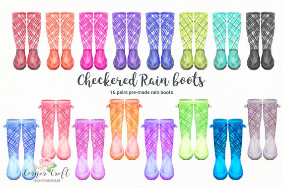 Checkered rain boots hotsell