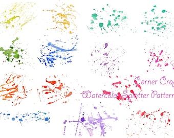 Watercolour paint splatter patterns - background abstract art digital download for greeting cards wall decor contemporary art graphic design