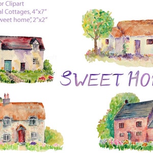 Chalet Clip Art, aquarelle chalet, gîtes traditionnels, chalets aquarelle, maison ancienne, téléchargement immédiat