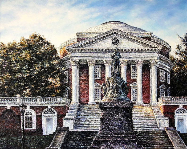 PRINTS of Original University of Virginia Paintingthe Rotunda at Dawn