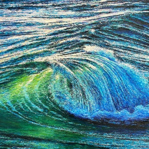 PRINTS of Original Painting on Stretched Canvas-Breaking Wave-Ocean Art-Painting by Spencer Yancey