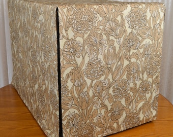 Custom Dog Crate Cover - Brown/Beige Abstract Floral