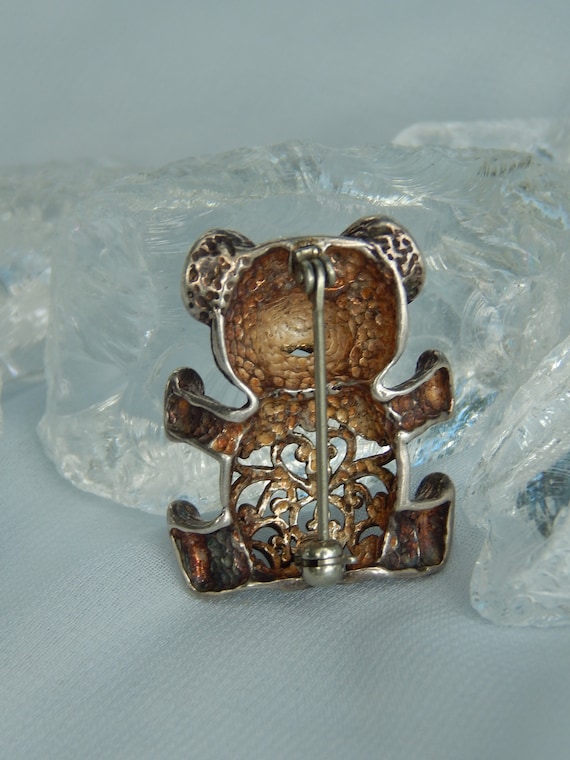 Vintage Jezlaine Sterling Silver 925 Teddy Bear F… - image 4