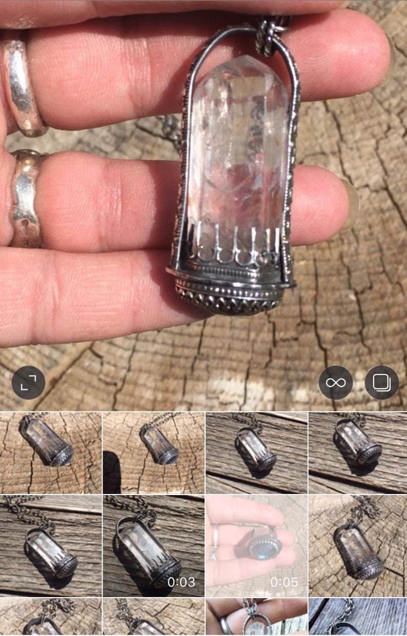 Personal power pendulum necklace amulet talismanquartz crystal pointlabradorite