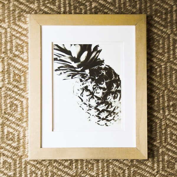 Pineapple  Black and White Art/Minimalist Art/Foodie Photo/Printable Download/4x6 5x7 8x10 11x14 12x16/Color Photography/Printable Art