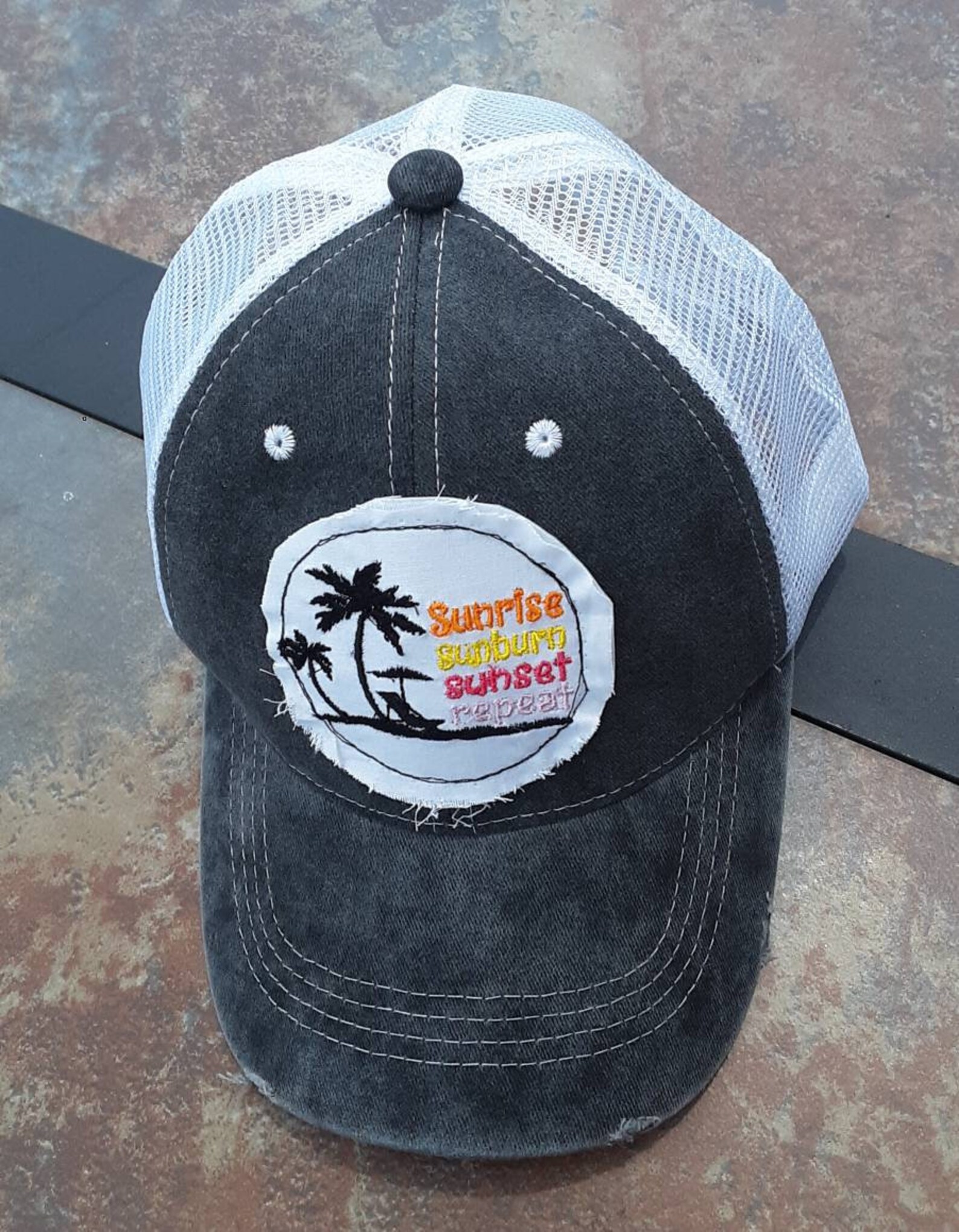 Sunrise sunset sunburn repeat hat Beach hat Vacation hat | Etsy