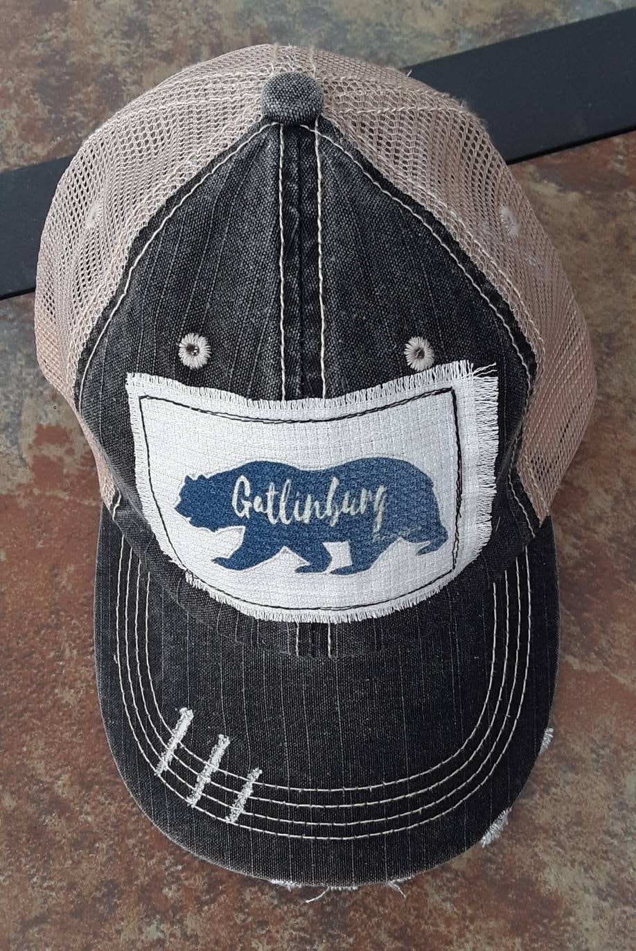 Gatlinburg Tennessee Trucker Hat Gatlinburg Gear Distressed Etsy