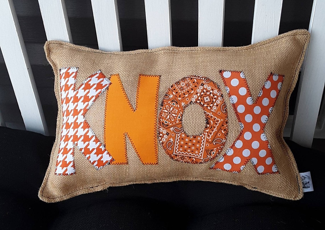 Burlap Pillow Front Porch Pillow Knoxville Pillow Knoxville Etsy