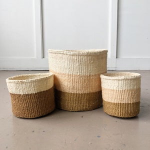 African Storage Basket // Kenya Kiondo Basket // Woven Sisal Planter // Coconut