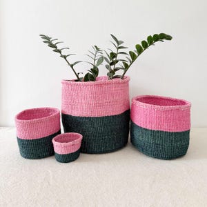 African Storage Plant Basket // Kenya Kiondo Basket // Woven Sisal Planter // Catskill