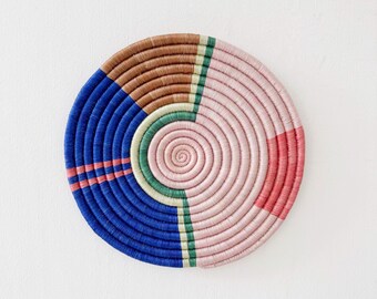 African Woven Trivet- Ndola // Rwanda Basket // Sisal & Sweetgrass // Multicolor