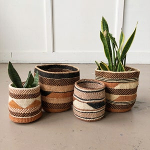 Assorted Handwoven African Basket // Fine Weave Storage Plant Basket // Kenya Kiondo Basket // Woven Sisal // Natural Basket Planter image 3