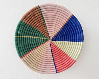 Large African Basket- Manono // Rwanda Basket // Woven Basket // Sisal & Sweetgrass // Multicolor