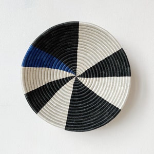 African Basket- Namansi // Rwanda Basket // Woven Basket // Sisal & Sweetgrass // Blue, Black, White