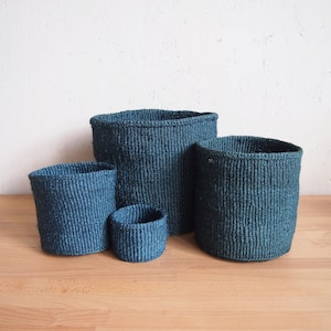 African Storage Plant Basket // Kenya Kiondo Basket // Woven Sisal Planter // Ocean