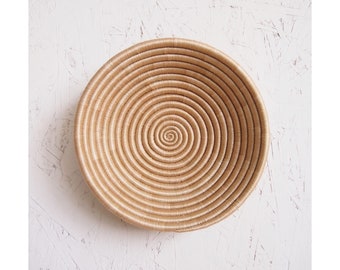 Small African Basket- Kinango // Rwanda Basket // Sisal & Sweetgrass Woven Basket // Tan