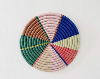 African Woven Trivet- Manono // Rwanda Basket // Sisal & Sweetgrass // Multicolor