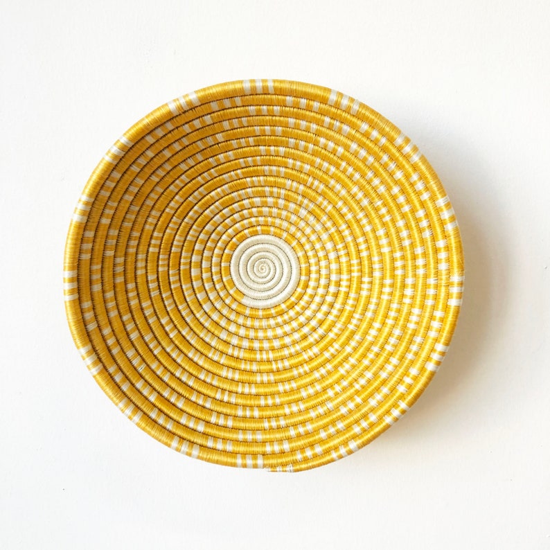 African Basket Rilima // Rwanda Basket // Woven Basket // Sisal & Sweetgrass // Sunshine, White image 1