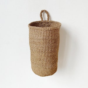 African Hanging Storage Basket // Kenya Kiondo Basket // Woven Sisal Basket // Neutrals Acorn