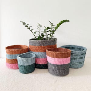 African Storage Plant Basket // Kenya Kiondo Basket // Woven Sisal Planter // Appalachian
