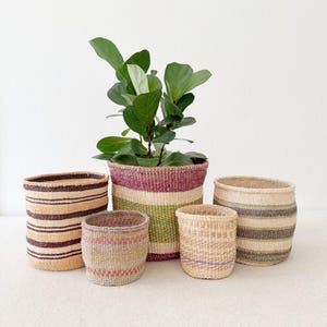 African Storage Basket // Kenya Kiondo Basket // Woven Sisal Planter // Assortment 822