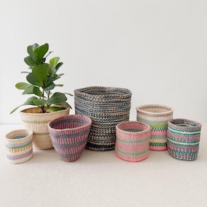 African Storage Basket // Kenya Kiondo Basket // Woven Sisal Planter // Assortment 608
