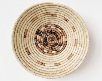 African Basket- Mkongo // Rwanda Basket // Woven Basket // Raffia & Sweetgrass // Brown, Natural