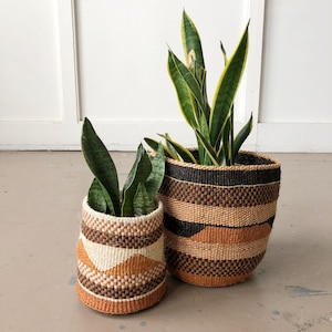 Assorted Handwoven African Basket // Fine Weave Storage Plant Basket // Kenya Kiondo Basket // Woven Sisal // Natural Basket Planter image 6