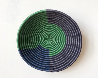 African Basket- Mugina // Rwanda Basket // Woven Basket // Sisal & Sweetgrass // Purple, Green, Blue