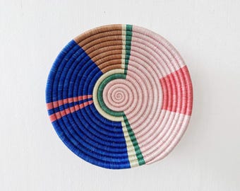 Small African Basket- Ndola // Rwanda Basket // Sisal & Sweetgrass Woven Basket // Multicolor