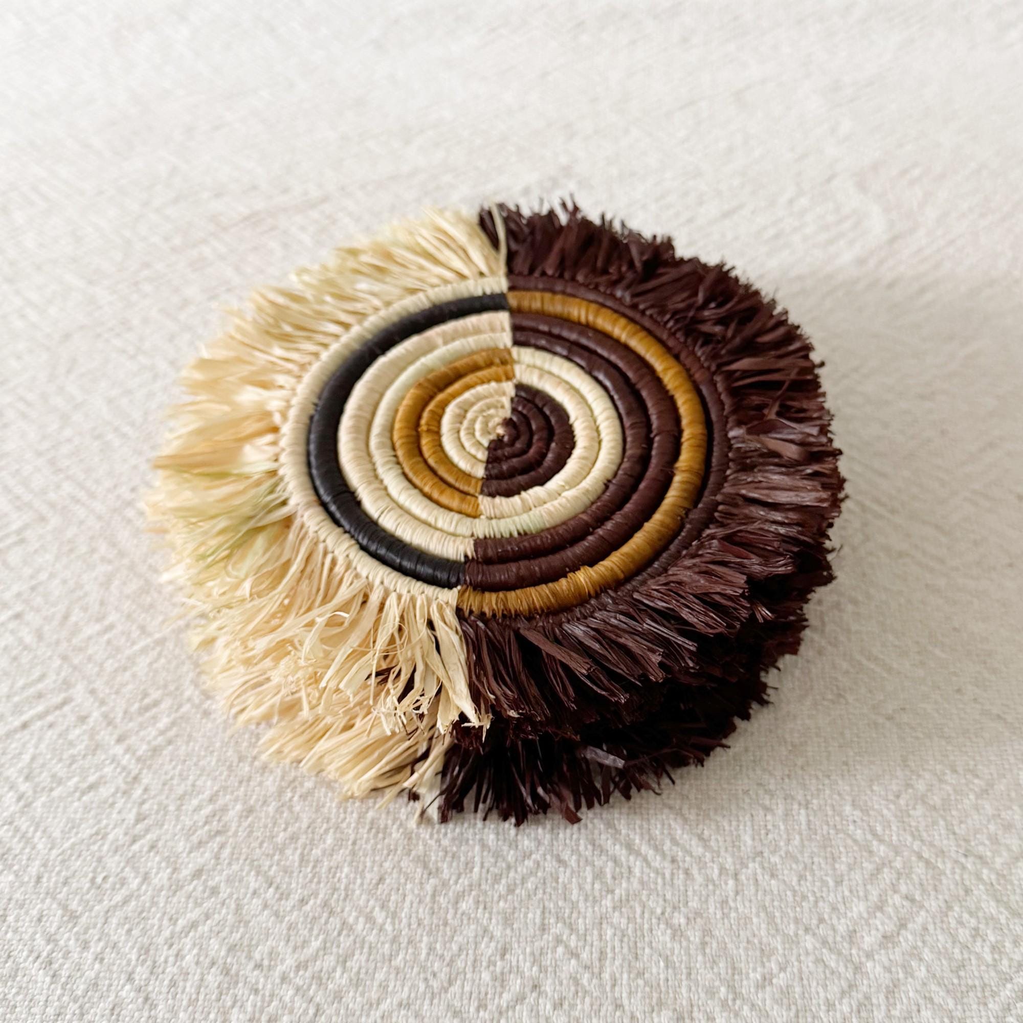 African Fringe Coasters Set- Numbi // Woven in Rwanda // Raffia ...