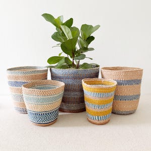 African Storage Basket // Kenya Kiondo Basket // Woven Sisal Planter // Assortment 830